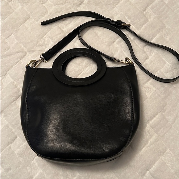 Joy Susan Black Crossbody Bag with Circular Handle - Picture 4 of 14